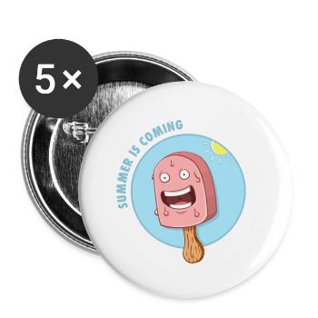 Summer is coming - Lot de 5 petits badges (25 mm) - blanc - Devant