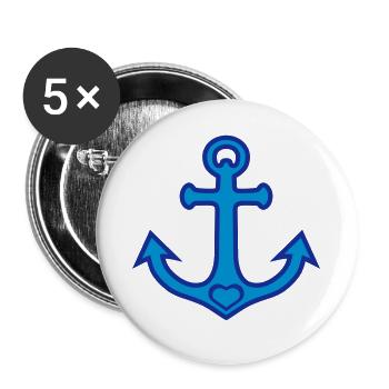 ANKER ST. PAULI - Buttons klein 25 mm (5er Pack) - Weiß - Vorne