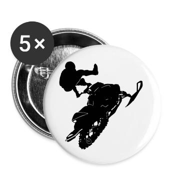 Snowmobil, Snowboarder, Snowboarden, ✔ - Buttons klein 25 mm (5er Pack) - Weiß - Vorne