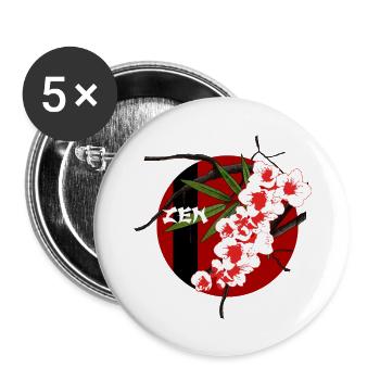 Zen 05 - Lot de 5 petits badges (25 mm) - blanc - Devant