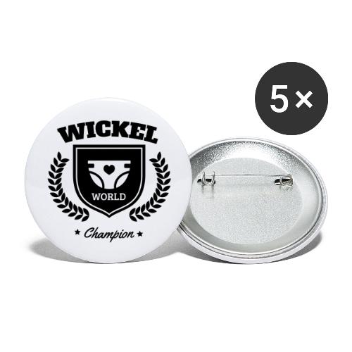 Wickel World Champion - Buttons klein 25 mm (5er Pack)