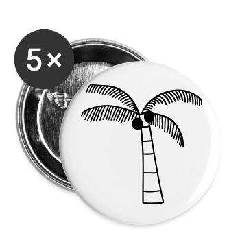 Palme - Buttons klein 25 mm (5er Pack) - Weiß - Vorne