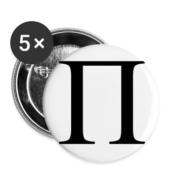 pi greek - Lot de 5 petits badges (25 mm) - blanc - Devant
