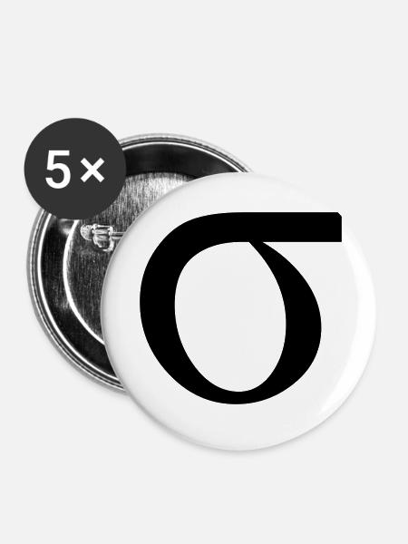 sigma greek - Buttons klein 25 mm (5er Pack) - Weiß
