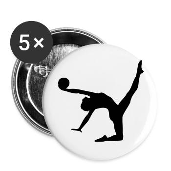 gymnast sport - Buttons small 1''/25 mm (5-pack) - white - Front