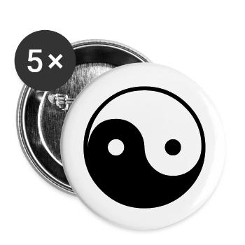 ying yang black & - Buttons small 1''/25 mm (5-pack) - white - Front