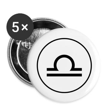 STERNZEICHEN WAAGE! - Buttons klein 25 mm (5er Pack) - Weiß - Vorne