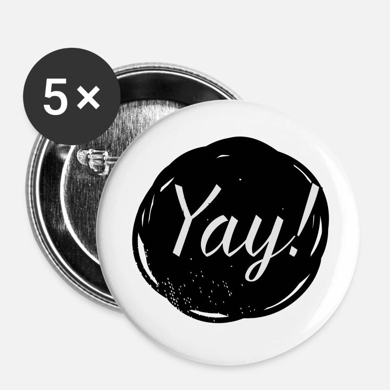 Yay! - Buttons klein 25 mm (5er Pack) - Weiß