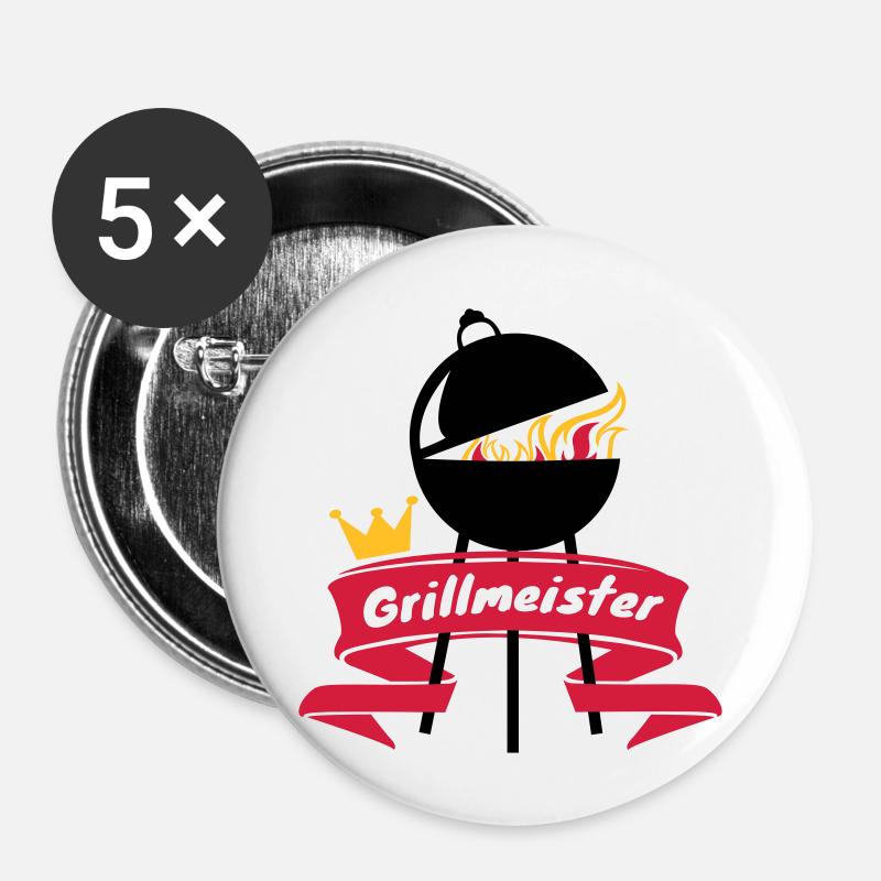 Grillmeister - Buttons klein 25 mm (5er Pack) - Weiß