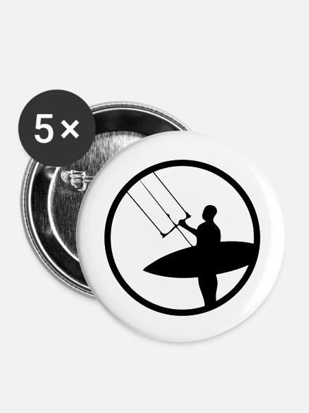 Wavekiter - Buttons klein 25 mm (5er Pack) - Weiß