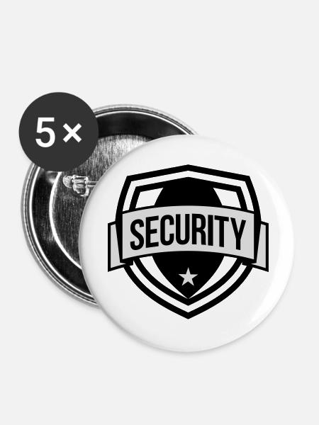 Security - Buttons klein 25 mm (5er Pack) - Weiß