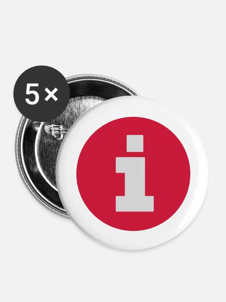 information - Buttons klein 25 mm (5er Pack) - Weiß