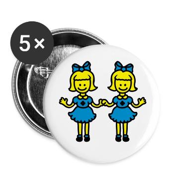 Twin sisters - Buttons small 1''/25 mm (5-pack) - white - Front