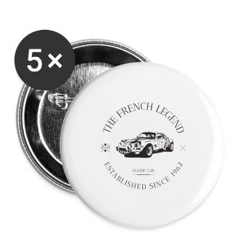ALPINE  A110 FRENC - Lot de 5 petits badges (25 mm) - blanc - Devant