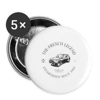  R5 ALPINE TURBO FRENCH CAR - Lot de 5 petits badges (25 mm) - blanc - Devant