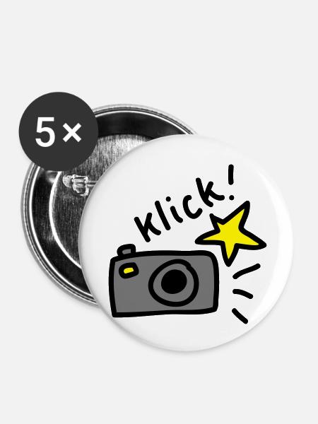 klick! Foto 3 - Buttons klein 25 mm (5er Pack) - Weiß
