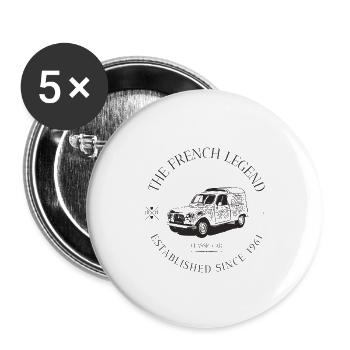  4L FRENCH CAR - Lot de 5 petits badges (25 mm) - blanc - Devant