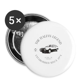 GTV "916" ITALIAN CAR - Lot de 5 petits badges (25 mm) - blanc - Devant