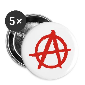 anarchie - Lot de 5 petits badges (25 mm) - blanc - Devant