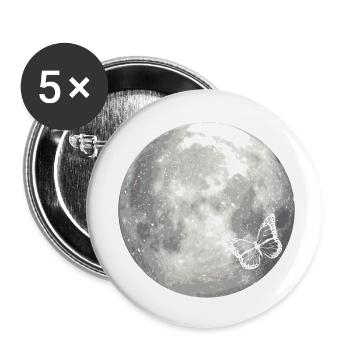 full moon butterfly - Lot de 5 petits badges (25 mm) - blanc - Devant