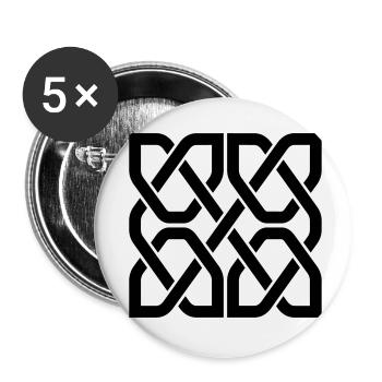 Keltische Knoten - Buttons klein 25 mm (5er Pack) - Weiß - Vorne