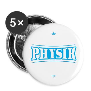 Abschluss in Physik - Buttons klein 25 mm (5er Pack) - Weiß - Vorne