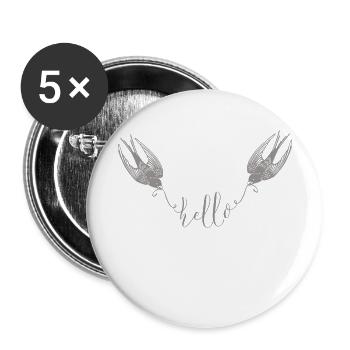 Hirondelle - Buttons klein 25 mm (5er Pack) - Weiß - Vorne