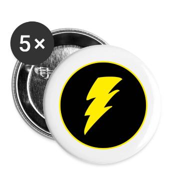 Eclair - Lot de 5 petits badges (25 mm) - blanc - Devant