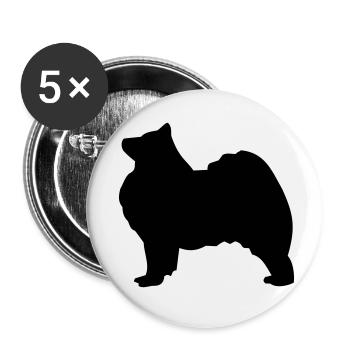 Samoyed - Buttons small 1''/25 mm (5-pack) - white - Front