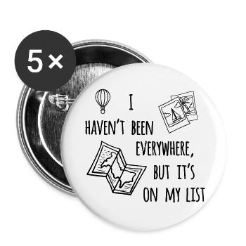 Travel - Buttons klein 25 mm (5er Pack) - Weiß - Vorne