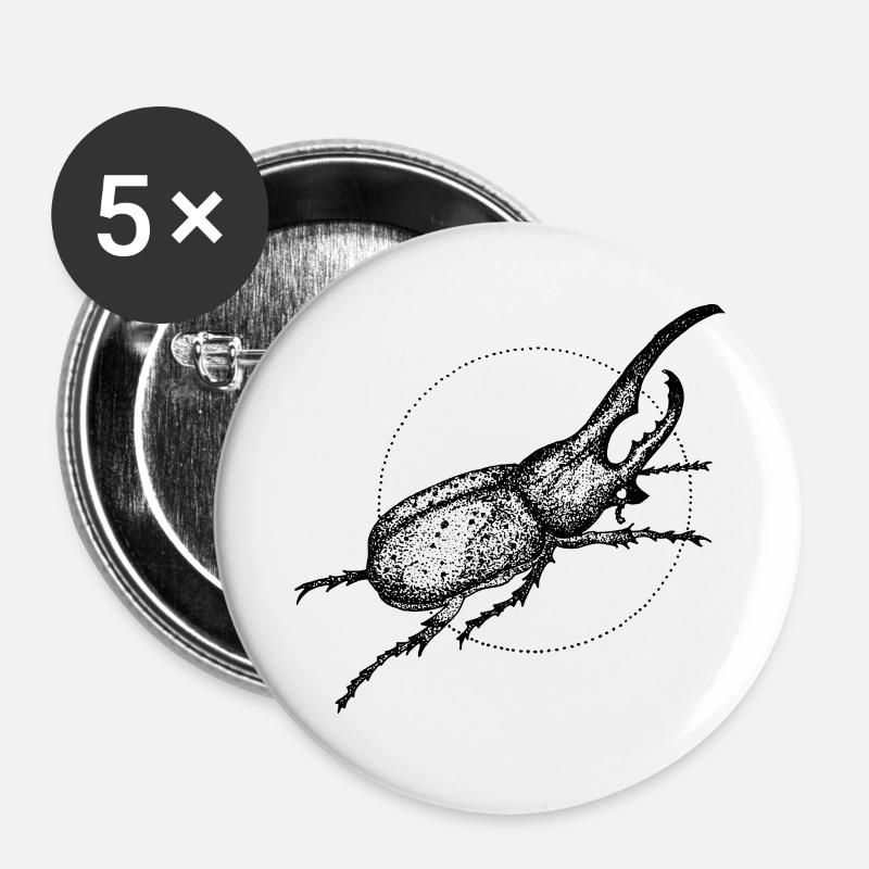 worm - Buttons small 1''/25 mm (5-pack) - white