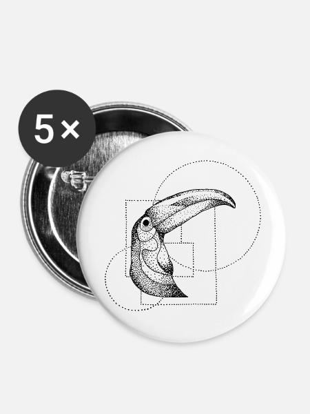 Ptaszor - Buttons klein 25 mm (5er Pack) - Weiß