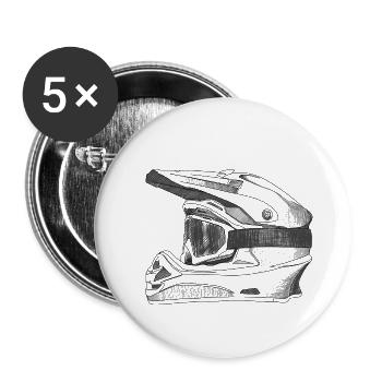 Helmet - Buttons small 1''/25 mm (5-pack) - white - Front