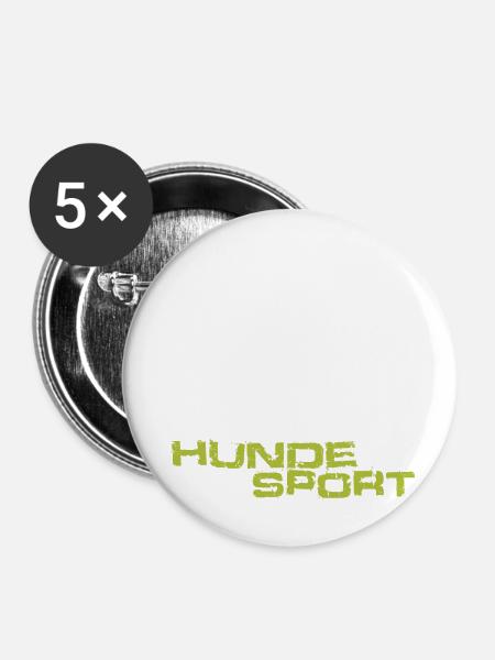 Hundesport Malinois - Buttons klein 25 mm (5er Pack) - Weiß