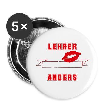 Lehrer - Buttons klein 25 mm (5er Pack) - Weiß - Vorne