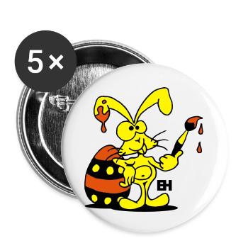 Osterhase - Buttons klein 25 mm (5er Pack) - Weiß - Vorne