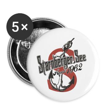 Starnberger See Anno 1962 - Buttons klein 25 mm (5er Pack) - Weiß - Vorne