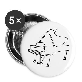 PIANO - Buttons small 1''/25 mm (5-pack) - white - Front