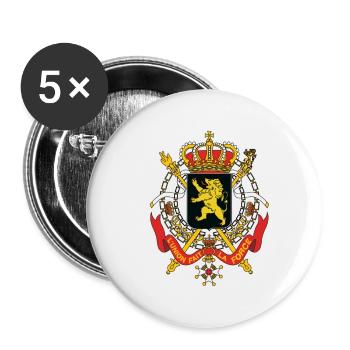Nationalwappen von Belgien - Buttons klein 25 mm (5er Pack) - Weiß - Vorne