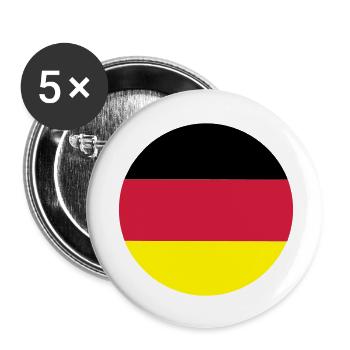 Deutschland - Buttons klein 25 mm (5er Pack) - Weiß - Vorne