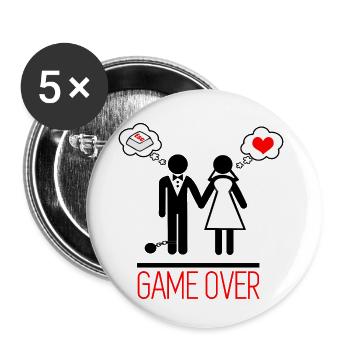 Game over - Paare - Junggesellenabschied - Buttons klein 25 mm (5er Pack) - Weiß - Vorne