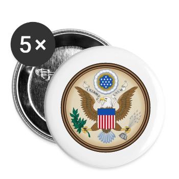 Nationalwappen der USA - Buttons klein 25 mm (5er Pack) - Weiß - Vorne