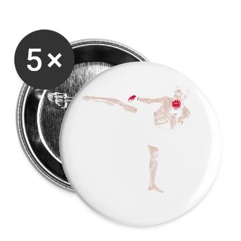 Kickboxer - Lot de 5 petits badges (25 mm) - blanc - Devant