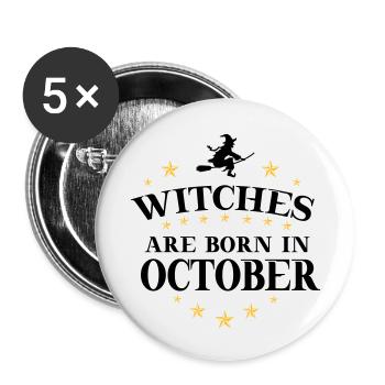 Witches Oktober - Buttons klein 25 mm (5er Pack) - Weiß - Vorne