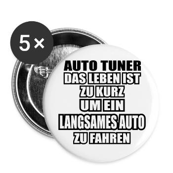 Auto Tuner Automechaniker - Buttons klein 25 mm (5er Pack) - Weiß - Vorne