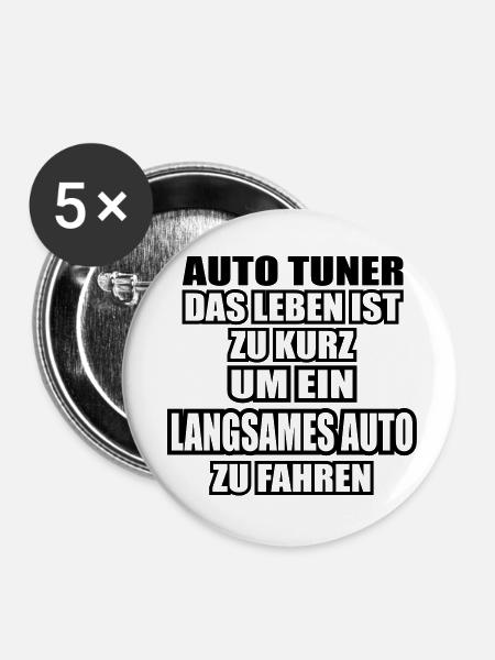 Auto Tuner Automechaniker - Buttons klein 25 mm (5er Pack) - Weiß