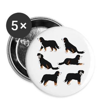 Bernese mountain dog selection - Buttons small 1''/25 mm (5-pack) - white - Front