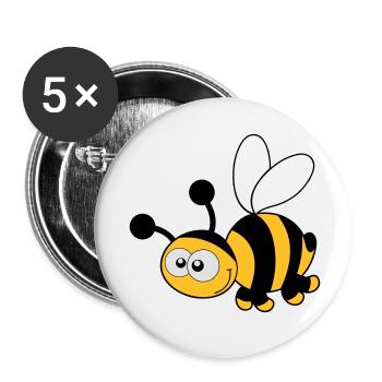 Bee - Bee - Miel - Lot de 5 petits badges (25 mm) - blanc - Devant