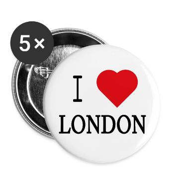 J'aime Londres - Lot de 5 petits badges (25 mm) - blanc - Devant