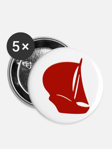 Piraten Segelschiff - Buttons klein 25 mm (5er Pack) - Weiß